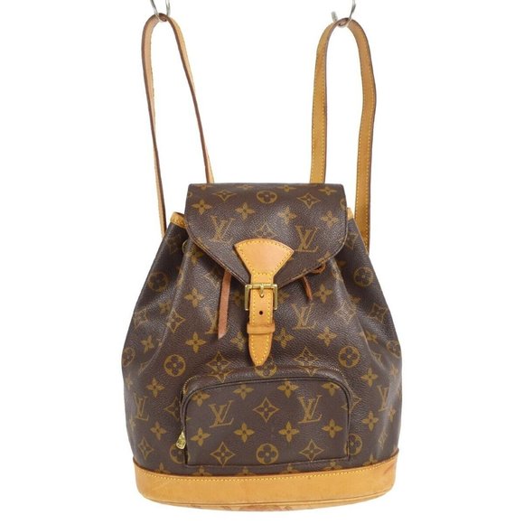 LV Louis Vuitton Backpack Bag Montsouris MM Brown Monogram - Picture 1 of 10